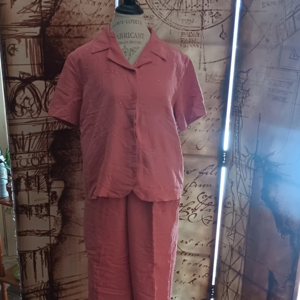 Alfred Dunner Coral Pajama Set - Picture 1 of 4